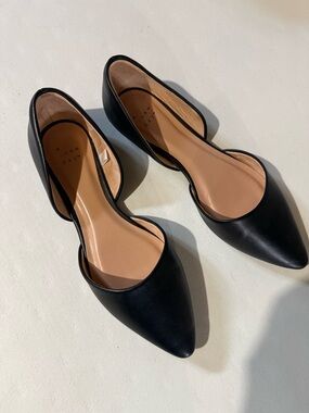 a new day Black Pointed D'Orsay Flats